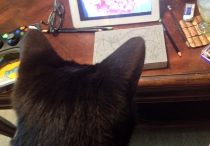As always, Tali supervises my progress.